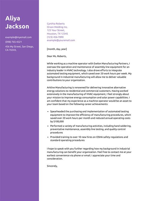 cnc cover letter|Cnc Operator Cover Letter Example for 2025 .